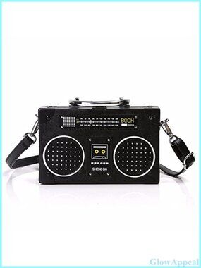 Vintage Radio Shaped Crossbody Bag Clip Clasp Shoulder Handbag